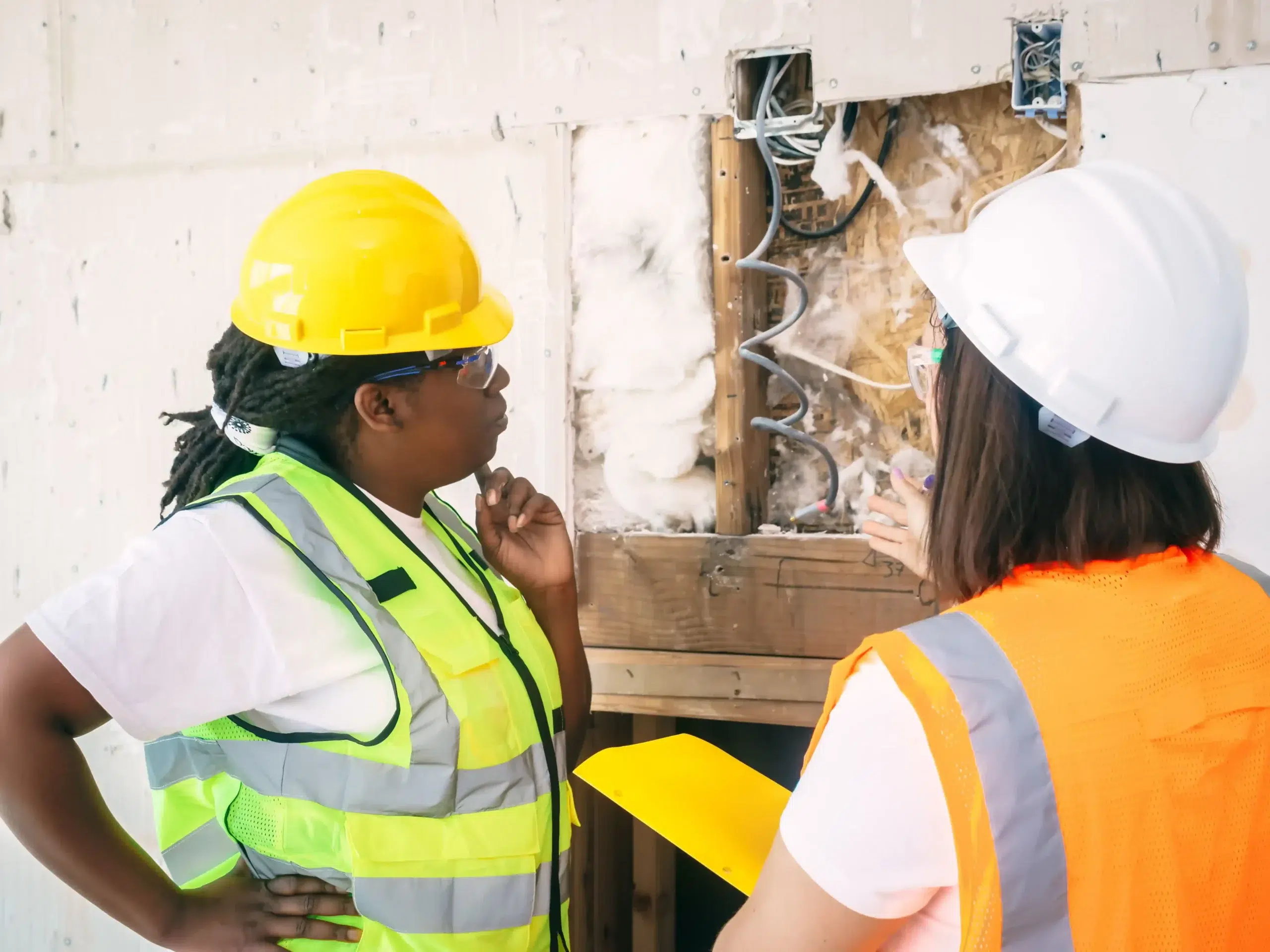Profesionales realizando una inspección técnica del estado de conservación de un edificio